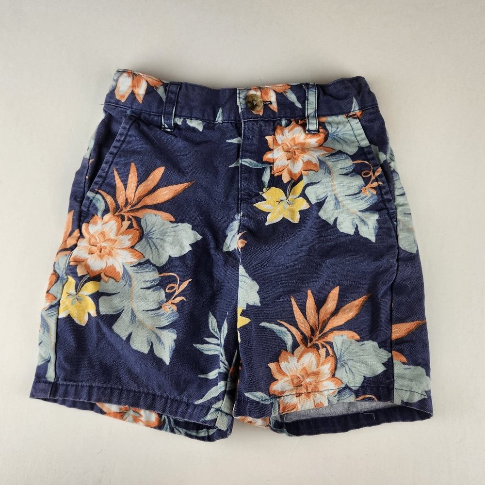 Janie and Jack Blue Floral Casual Shorts sz 18-24 months